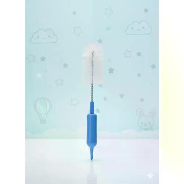 Imagem de Kit 15 Escova Grande para Mamadeira e Bico Limpeza Murano Azul Rosa RE