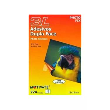Imagem de Adesivo Dupla Face Lassane Photo Fix para Fotos Cartazes e Artesanato 12x13mm Blister com 224 Unidades