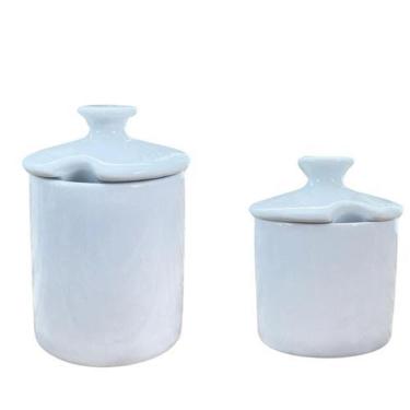 Imagem de Kit 2 açucareiros 400ml + 250ml - Porcelana Branca - Antilope Decor Po