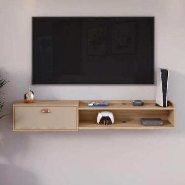 Imagem de Aparador Rack Penteadeira Suspenso Com Porta Multiuso Organizador Para Parede Sala Quarto Cozinha Salão Closet Cantinho do Café (Hanover/Fend 180 cm)