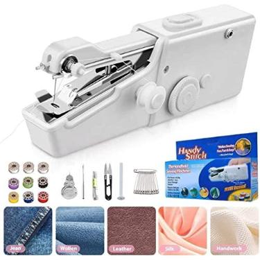 Imagem de Mini Máquina de Costura Portátil Manual Costura Rápida para Roupas Barra de Calça Reparos Artesanato Costura Doméstica