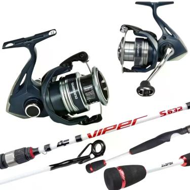 Imagem de Kit Pesca Esportivo Vara em Carbono Molinete Shimano 4000