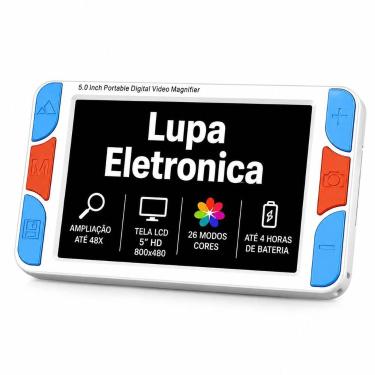 Imagem de Lupa Eletrônica Portátil Tela LCD 5,0" HD Colorida Saída HDMI para TV 