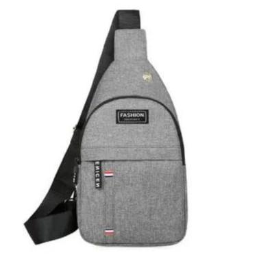 Imagem de Mini Mochila Pochete Bolsa Tiracolo Transversal Ombro Masculina Feminina Saída Fone de Ouvido Impermeavel Shoulder Bag Academia Esportiva. (Cinza)