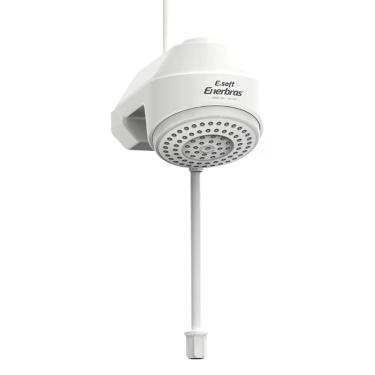 Imagem de Ducha Eletrônica E-soft Comando Eletrônico 7500W Instalação de Parede Controle de Temperatura Branco Enerbras 220V
