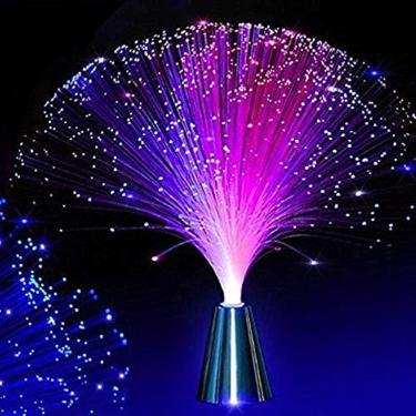 Imagem de Uonlytech 4 peças de lâmpadas decorativas de LED coloridas de fibra óptica para efeito para festas, eventos e decoração de casa. Pilhas operadas por bateria não incluídas