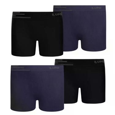 Imagem de Combo 4 cueca kids microfibra infantil lupo sem costura - GG, Preto co