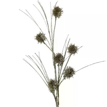 Imagem de Galho Decorativo Artificial Buchinha Glitter Champanhe 80CM para Decoração de Natal e Arranjos Dourado Tok da Casa