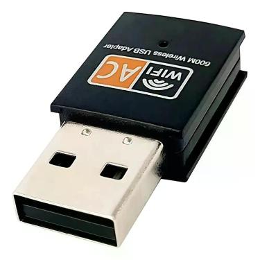 Imagem de Adaptador WiFi USB Dual Band 2.4GHz 5GHz 600Mbps Realtek TV - Congratu