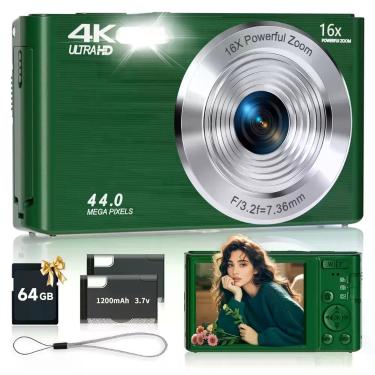 Imagem de Câmera Digital SMARTKLIK 44MP 4K FHD Zoom 16X 64GB Verde