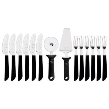 Imagem de Kit para Pizza Tramontina com Lâminas em Aço Inox e Cabos de Polipropi