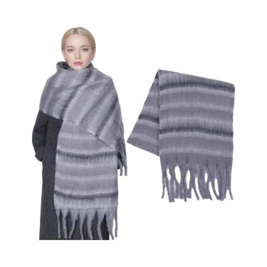 Imagem de Cachecol Feminino De Caxemira Para Inverno, Quente, Grosso E Macio, Ma
