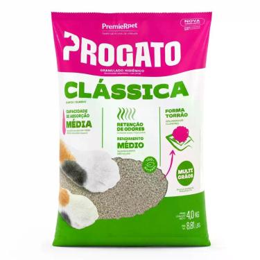 Imagem de Areia Sanitária ProGato Clássica Multigrãos 4kg para Gatos Absorvente 