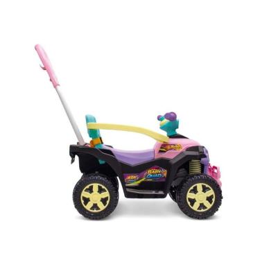 Imagem de Quadriciclo Infantil Rosa MARAL Baby Quad Haste Guia Removível Pneu - 