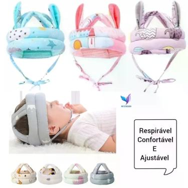 Imagem de Bebê Chapéu Anti-colisão Protetor Ajustável Cabeça RESPIRÀVEL - SMALL 