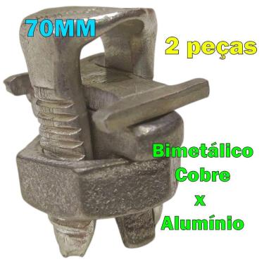 Imagem de Kit 2 Conector Split Bolt Parafuso Fendido para Emenda Cabos 70mm Bime