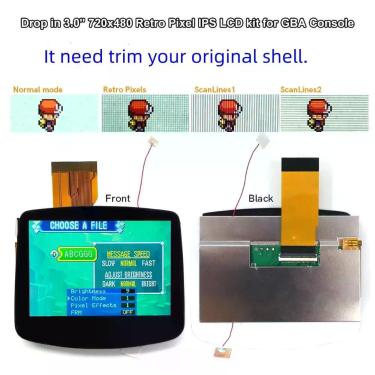 Imagem de Kit de substituição de LCD HISPEEDIDO V5 3,0" IPS para tela GBA