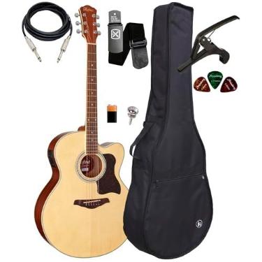 Imagem de Violão Jumbo Hofma Hmj-223 Cutway Natural Brilhante Aço
