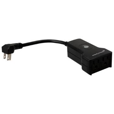 Imagem de Amped AWPW208 plugue inteligente externo Wi-Fi sem fio com 2 soquetes, compatível com Amazon Alexa ou Google Assistant (vendido separadamente), preto