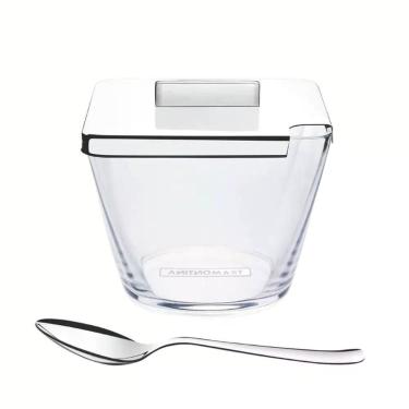 Imagem de Açucareiro Tramontina Quadrata Transparente Com Colher Aço Inox