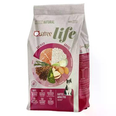 Imagem de Ração Quatree Life para Gatos Adultos Sabor Salmão e Arroz 1Kg