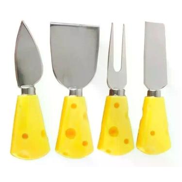 Imagem de Jogo Utensílios Para Queijo 4 Peças Facas Espátula Garfo - Clinck