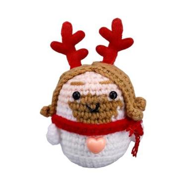 Imagem de Boneca Positiva Natal, Mini Jesus Tricotado Apoio Emocional Feito À Mão Enfeites Natalinos Crochê para Decorações Árvore Religioso Presente Cristão Decoração Caseira Festiva
