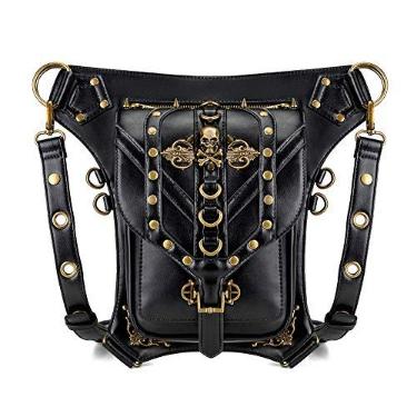Imagem de Bolsa de cintura Steampunk, moderna, de couro gótico, ombro a ombro, bolsas mensageiro, coxa, perna, quadril, coldre, bolsa de viagem, caminhadas, esportivas, bolsas de corrente para mulheres e