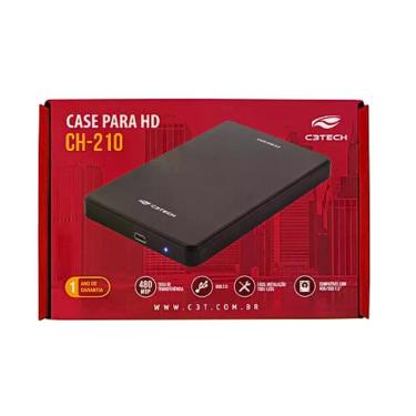 Imagem de Gaveta Para HD 2,5 Polegadas Preto com Cabo USB 2.B CH-210BK C3TECH C3
