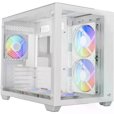 Imagem de Gabinete Gamer Aerocool Dryft Branco 6 Fans Argb Vidro
