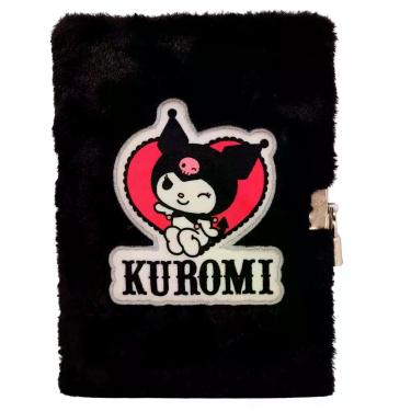 Imagem de Caderno Diário com Capa de Pelúcia e Cadeado Zona Criativa - Kuromi