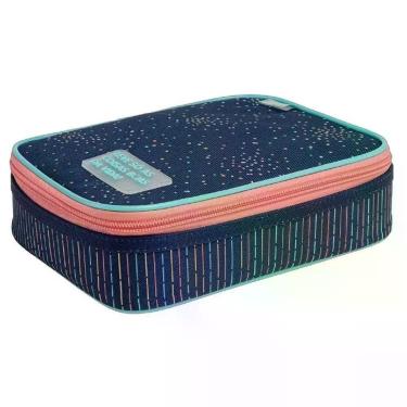 Imagem de Estojo Escolar Infantil Box Académie Dots Azul - Tilibra