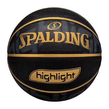 Imagem de Bola de Basquete Spalding Highlight Preto/Dourado Tamanho 7