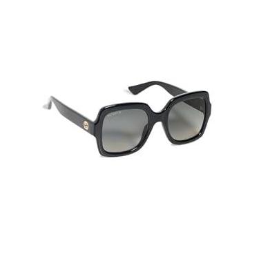 Imagem de Gucci Óculos De Sol Quadrados Grandes Femininos Gucci, Preto/Preto/Cinza, 54/22/140