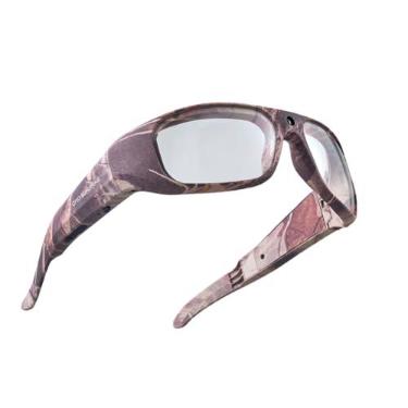 Imagem de OhO sunshine Óculos de sol inteligente 4K Pro 24M resolução H.265 com memória integrada, óculos de sol UV400 em camuflagem para atividades de caça, Camuflagem vermelha + lente transparente + 02, Red