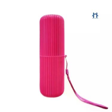 Imagem de Estojo Porta Escova e Pasta Dental OEM Multiuso para Viagem Trabalho e Escola em Plástico Pink Kit com 3 Unidades