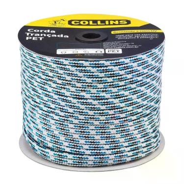 Imagem de Corda Pet Trançada Collins Resistente a Raios UV Colorida 10MM X 165M 714Kgf