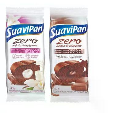 Imagem de 2 Bolinho de Chocolate/Chocolate Recheado 12 un 40g Suavipan