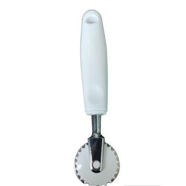 Imagem de Carretilha para cortar e fechar massas 18cm em zamak cabo branco - CHE