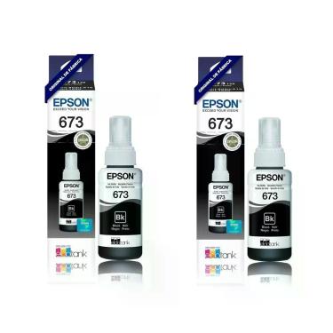 Imagem de Kit Tintas Epson Original 673 T673 T673120 2 Pretos L800 L810 L1800 L805 L850 70ml