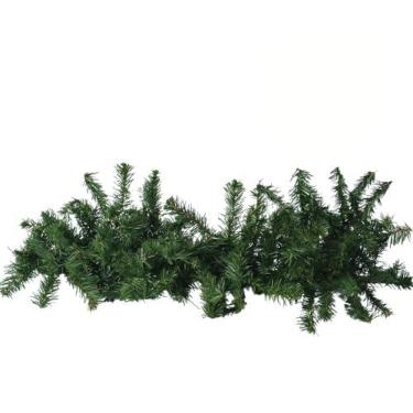 Imagem de Festão Natalino Aramado 270cm 220 Galhos, Flexível e Moldável, Decoração e Enfeite de Natal para Escadas, Portas, Vitrines, Arranjos, Guirlanda, Mesa (Festão Natalino 2,7m)