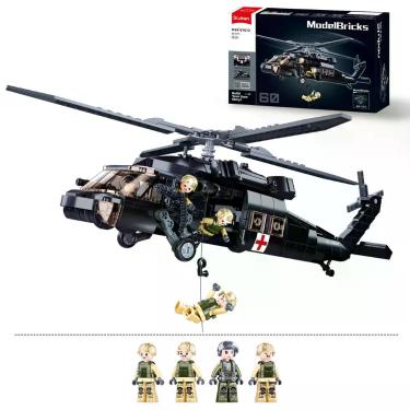 Imagem de Conjunto de tijolos de construção UH-60 Black Hawk Helicopter 692 unid