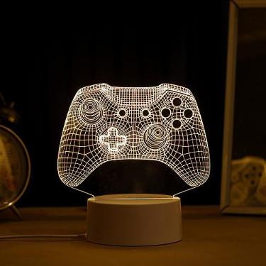 Imagem de PopLumos - Luminária led 3d, abajur de mesa, controle de videogame