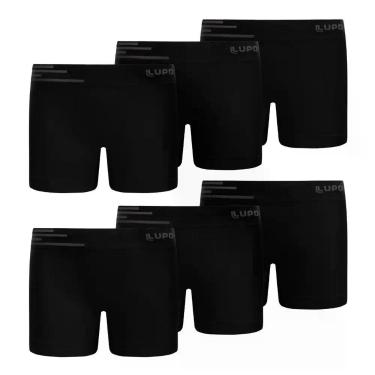 Imagem de Kit 6 Cueca Kids Box Infantil Microfibra Sem Costura Lupo - PRETA - G,