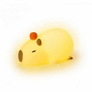 Imagem de Luminária Infantil - Capivara de Silicone - Macio e Recarregável USB Tipo-C - Luz Noturna LED Regulável com Toque Timer Portátil Abajur de Mesa para Quarto de Bebê Decoração e Presente Criativo