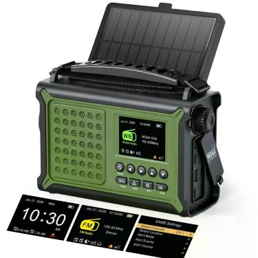 Imagem de Rádio NOAA Mesqool 12000mAh S.A.M.E. de Alertas Meteorológicos