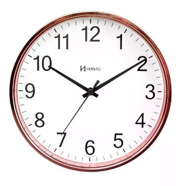 Imagem de Relógio Parede Quartz Herweg Liso 22cm 660139 Rosé - Rosé