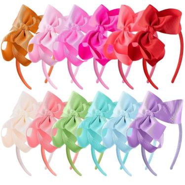 Imagem de Bandanas SIQUK para meninas com fita de borboleta, gorgorão, 12 unidad