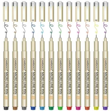Imagem de Caneta Micro CHARSOCO 0,25 mm 12 Cores à Prova d'Água