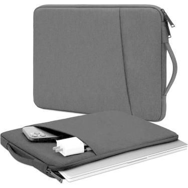 Imagem de Capa Case para Notebook Aveludada com Alça e Bolso Externo com Zíper, 